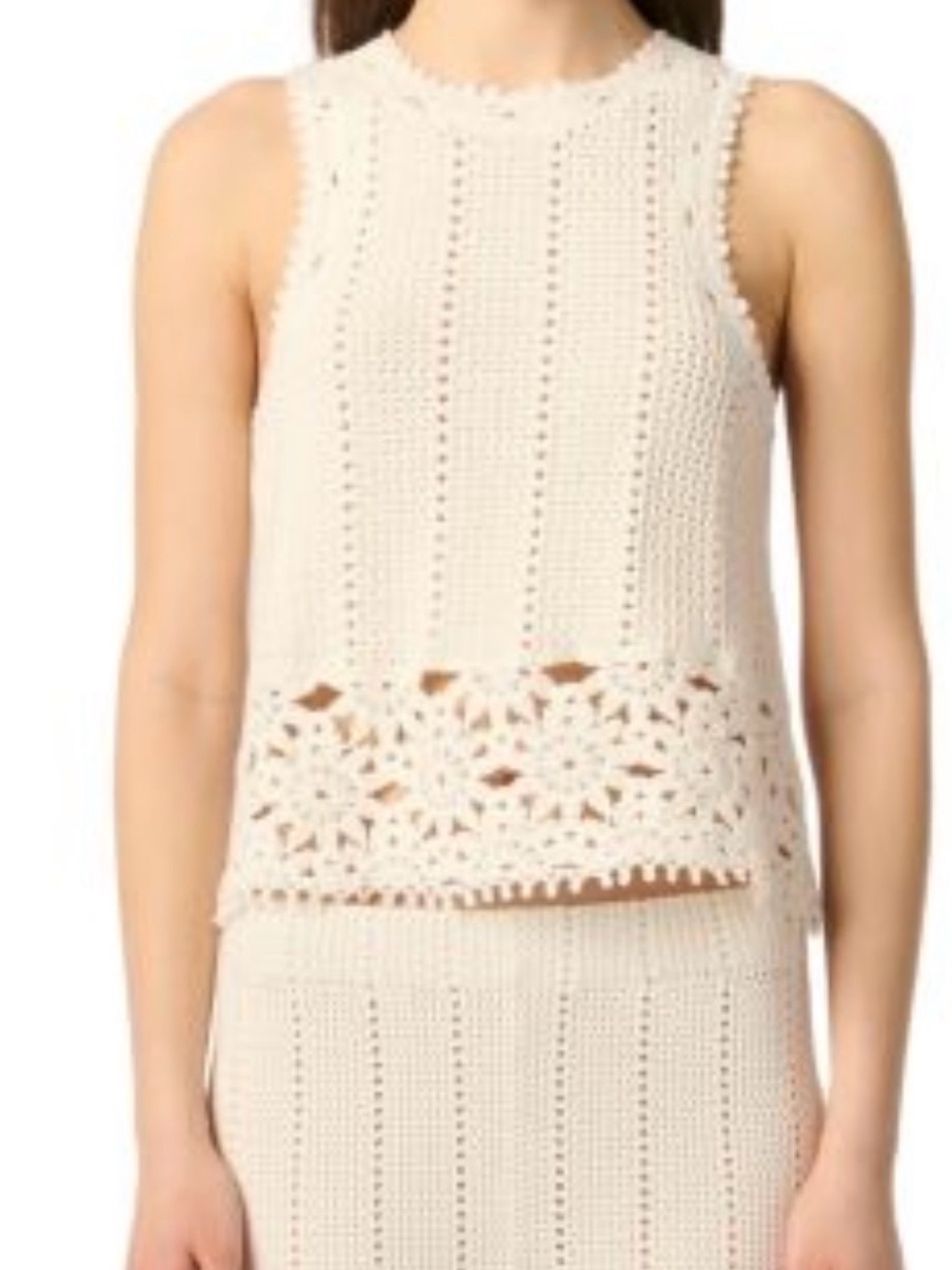 Maje Crochet Knit Sleeveless Top